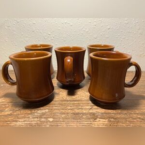 Vintage Brown Ceramic Mug Set